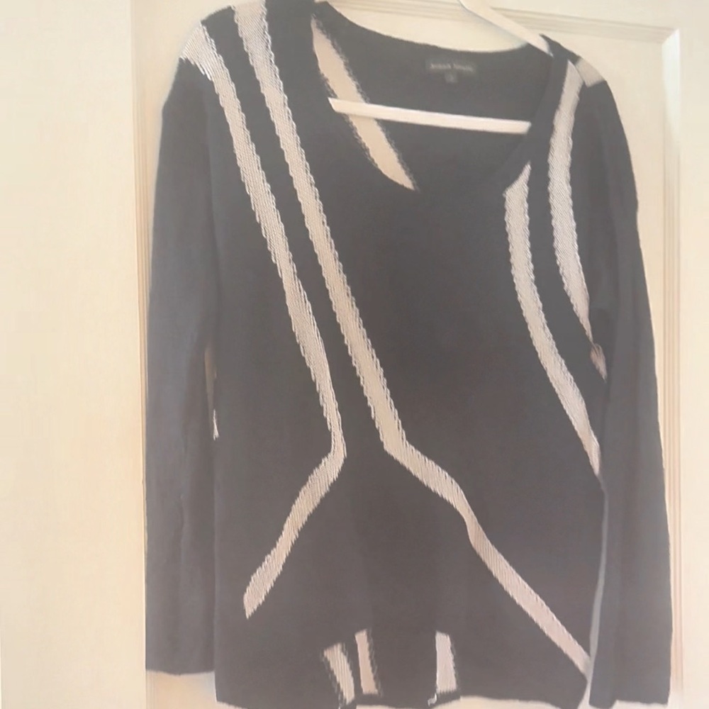Black and White Geometric Sweater